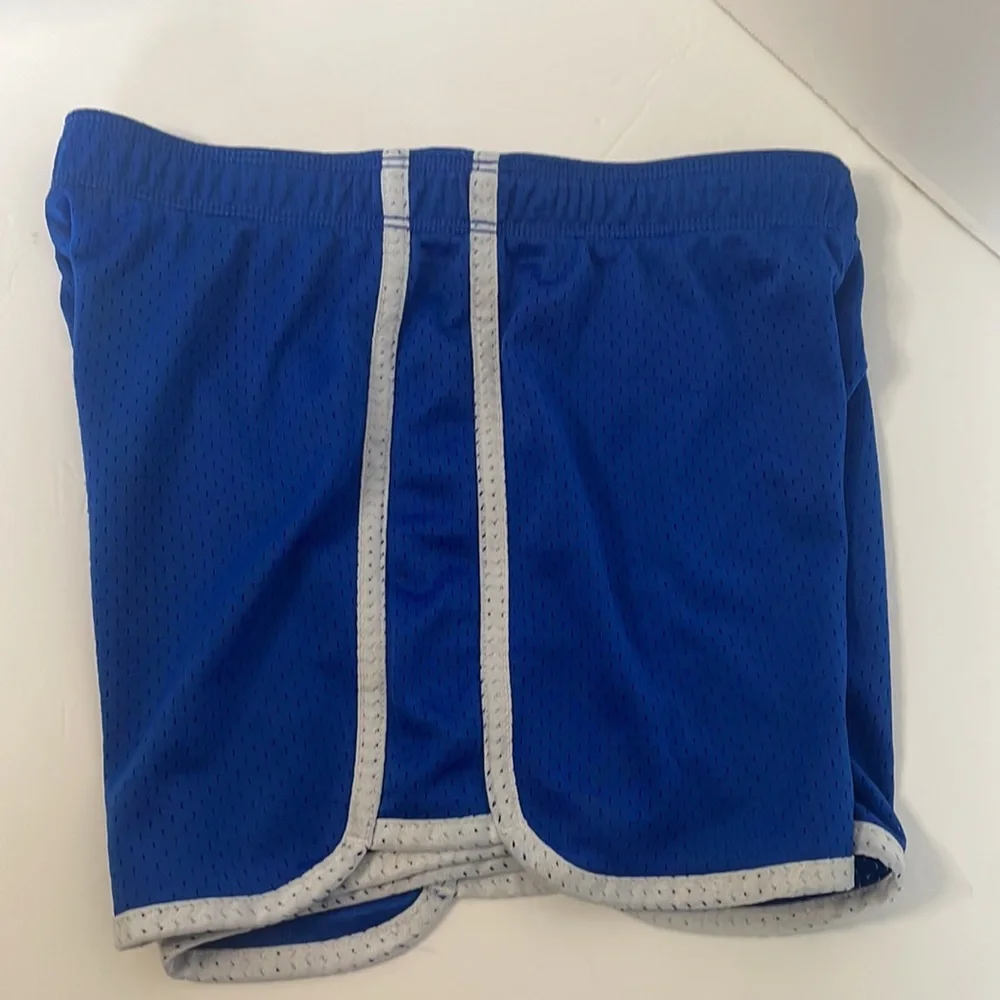 Justice athletic blue with white stripe shorts youth size 12